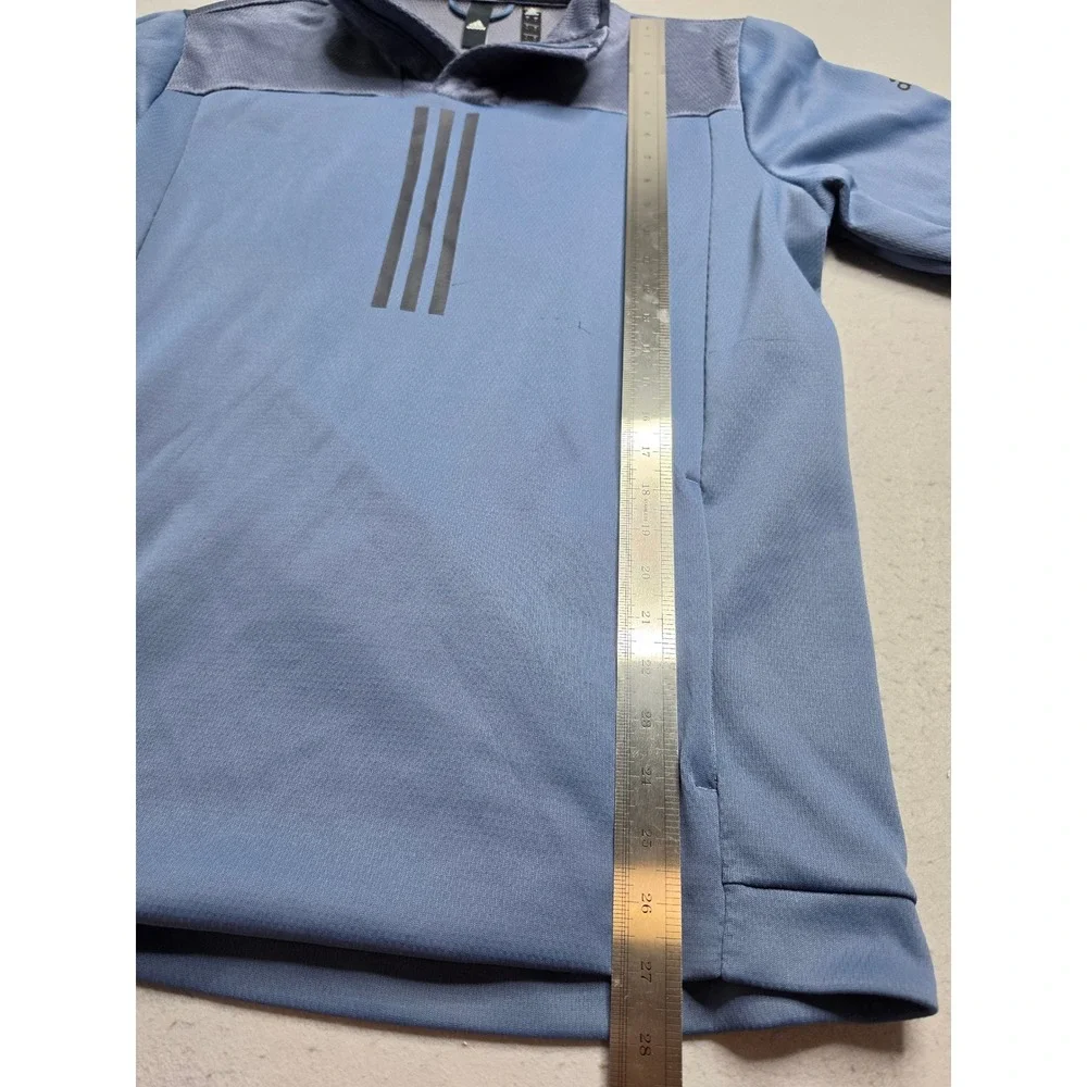 Adidas Sweatshirt Men's Large Blue Mesh Lined Long Sleeve Quarter Zip Activewear